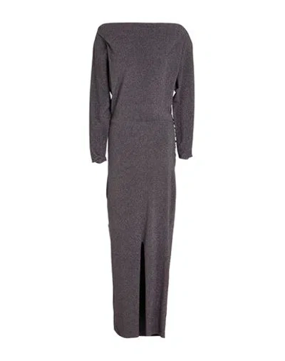 Chiara Boni La Petite Robe Woman Midi Dress Lead Size 10 Polyester, Viscose, Polyamide, Metallic Pol In Gray