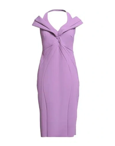 Chiara Boni La Petite Robe Woman Midi Dress Lilac Size 8 Polyester, Polyamide, Elastane In Purple