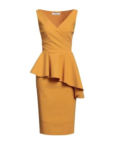 Chiara Boni La Petite Robe Woman Midi Dress Marigold Size 6 Polyamide, Elastane In Yellow