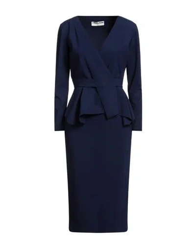 Chiara Boni La Petite Robe Woman Midi Dress Midnight Blue Size 12 Polyamide, Elastane