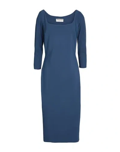 Chiara Boni La Petite Robe Woman Midi Dress Navy Size 8 Polyamide, Elastane In Blue