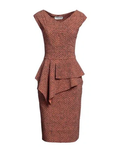Chiara Boni La Petite Robe Woman Midi Dress Rust Size 10 Polyamide, Elastane In Red