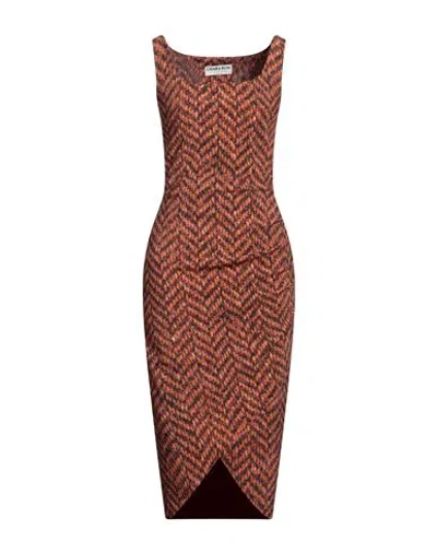 Chiara Boni La Petite Robe Woman Midi Dress Rust Size 4 Polyamide, Elastane In Red