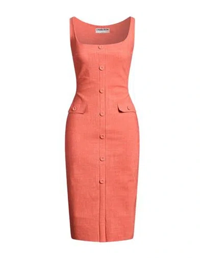 Chiara Boni La Petite Robe Woman Midi Dress Rust Size 8 Polyamide, Elastane In Multi