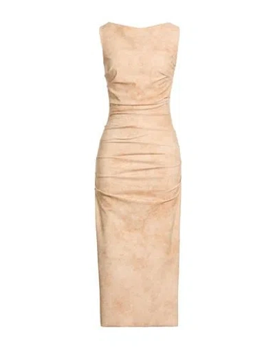 Chiara Boni La Petite Robe Woman Midi Dress Sand Size 8 Polyamide, Elastane In Brown