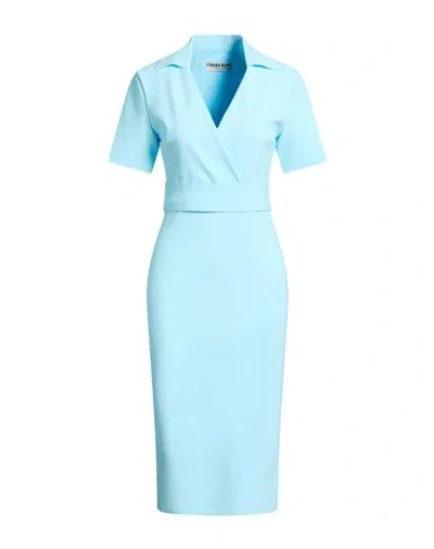 Chiara Boni La Petite Robe Woman Midi Dress Sky Blue Size 4 Polyamide, Elastane