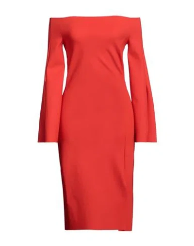 Chiara Boni La Petite Robe Woman Midi Dress Tomato Red Size 8 Polyamide, Elastane