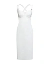 Chiara Boni La Petite Robe Woman Midi Dress White Size 10 Polyamide, Elastane