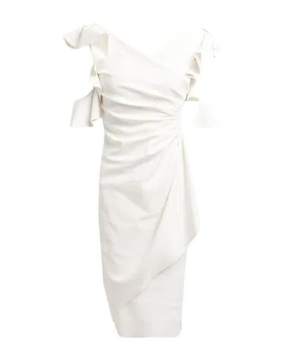 Chiara Boni La Petite Robe Woman Midi Dress White Size 4 Polyamide, Elastane