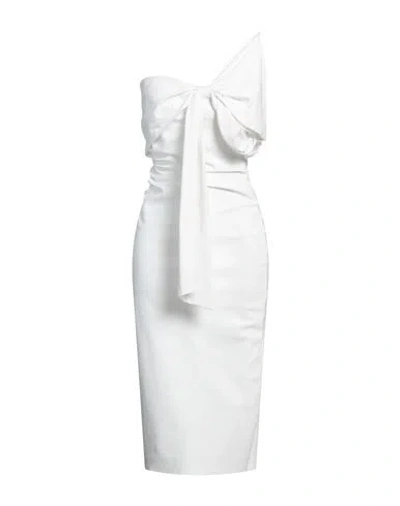 Chiara Boni La Petite Robe Woman Midi Dress White Size 8 Polyamide, Elastane