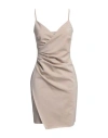 Chiara Boni La Petite Robe Woman Mini Dress Beige Size 8 Polyamide, Viscose, Elastane, Polyester In Beige