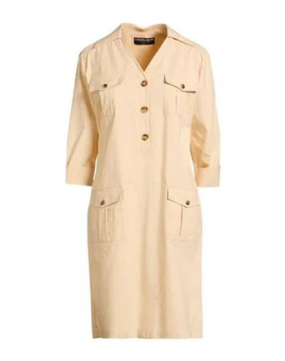 Chiara Boni La Petite Robe Woman Mini Dress Beige Size M Cotton, Elastic Fibres In Neutral