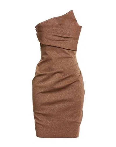 Chiara Boni La Petite Robe Woman Mini Dress Brown Size 6 Polyamide, Viscose, Elastane, Polyester In Multi