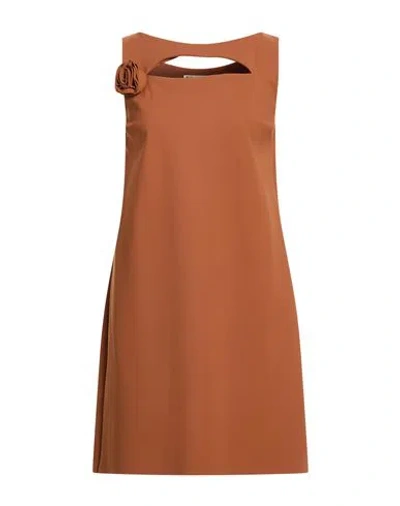 Chiara Boni La Petite Robe Woman Mini Dress Brown Size 8 Polyamide, Elastane
