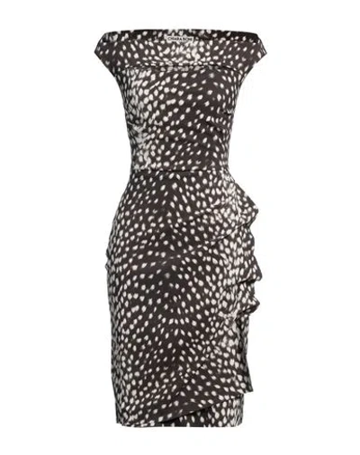 Chiara Boni La Petite Robe Woman Mini Dress Dark Brown Size 8 Polyamide, Elastane