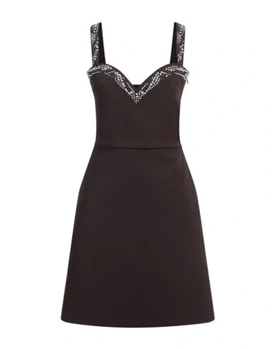 Chiara Boni La Petite Robe Woman Mini Dress Dark Brown Size 8 Polyamide, Elastane