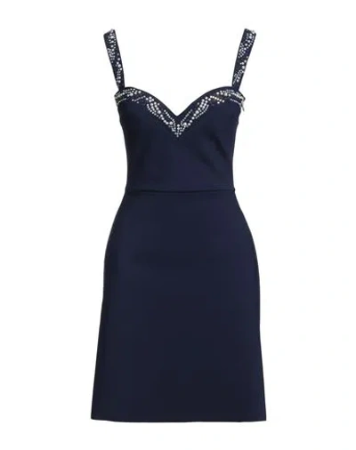 Chiara Boni La Petite Robe Woman Mini Dress Midnight Blue Size 8 Polyamide, Elastane