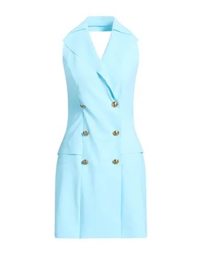 Chiara Boni La Petite Robe Woman Mini Dress Sky Blue Size 6 Polyamide, Elastane