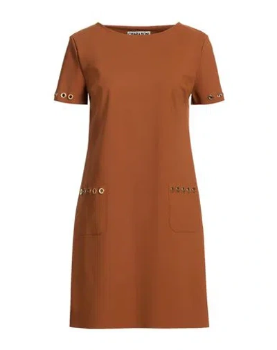 Chiara Boni La Petite Robe Woman Mini Dress Tan Size 6 Polyamide, Elastane In Brown