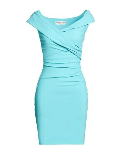 Chiara Boni La Petite Robe Woman Mini Dress Turquoise Size 6 Polyamide, Elastane In Blue