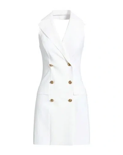 Chiara Boni La Petite Robe Woman Mini Dress White Size 8 Polyamide, Elastane In Multi
