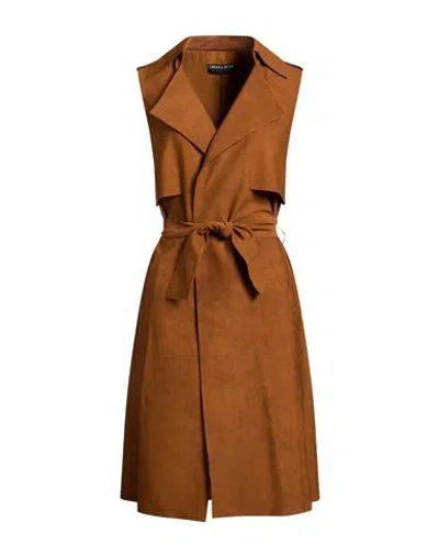 Chiara Boni La Petite Robe Woman Overcoat & Trench Coat Brown Size L Polyamide, Elastane