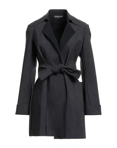 Chiara Boni La Petite Robe Woman Overcoat & Trench Coat Charcoal Size 10 Polyamide, Elastane In Gray