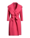 CHIARA BONI LA PETITE ROBE CHIARA BONI LA PETITE ROBE WOMAN OVERCOAT & TRENCH COAT FUCHSIA SIZE L POLYAMIDE, ELASTANE