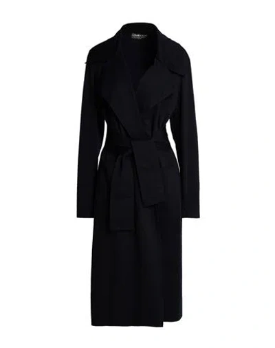 Chiara Boni La Petite Robe Woman Overcoat & Trench Coat Midnight Blue Size 6 Merino Wool, Polyamide,