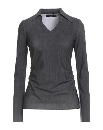 Chiara Boni La Petite Robe Woman Polo Shirt Black Size 12 Polyamide, Elastane