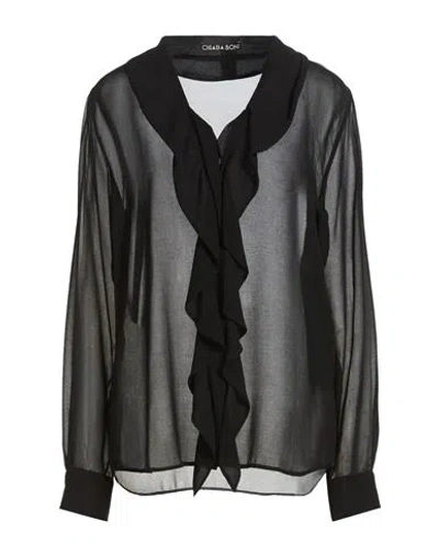 Chiara Boni La Petite Robe Woman Shirt Black Size 2 Polyester