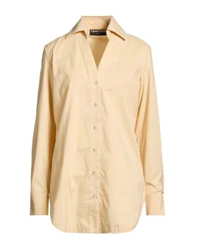 Chiara Boni La Petite Robe Woman Shirt Sand Size 6 Cotton, Elastane In Brown