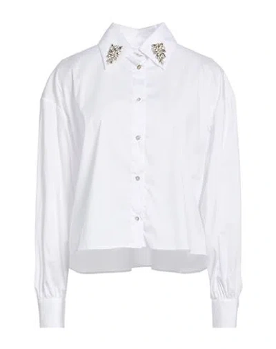 Chiara Boni La Petite Robe Woman Shirt White Size 2 Cotton, Polyamide, Elastane