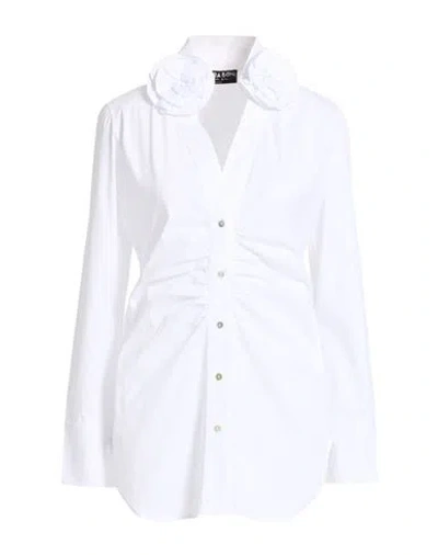 Chiara Boni La Petite Robe Woman Shirt White Size 4 Cotton, Polyamide, Elastane