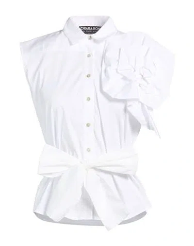Chiara Boni La Petite Robe Woman Shirt White Size 8 Cotton, Polyamide, Elastane