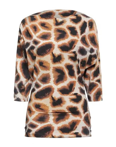 Chiara Boni La Petite Robe Woman T-shirt Camel Size 6 Polyamide, Elastane In Beige