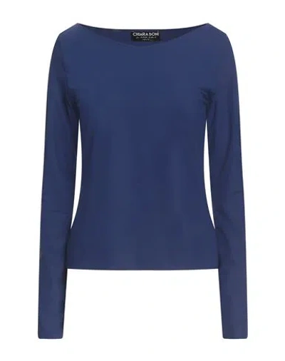 Chiara Boni La Petite Robe Woman T-shirt Navy Size 12 Polyamide, Elastane