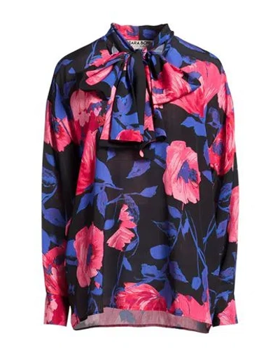 Chiara Boni La Petite Robe Woman Top Black Size 2 Silk In Multi