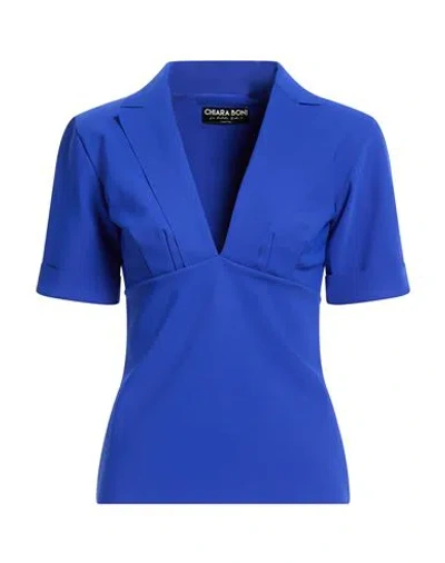 Chiara Boni La Petite Robe Woman Top Bright Blue Size 8 Polyamide, Elastane In Black