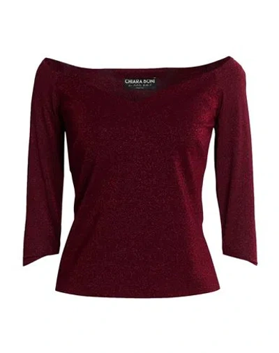 Chiara Boni La Petite Robe Woman Top Burgundy Size 4 Polyamide, Viscose, Elastane, Polyester In Red