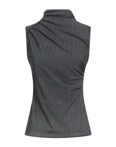 Chiara Boni La Petite Robe Woman Top Charcoal Size 12 Polyamide, Elastane