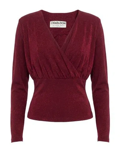 Chiara Boni La Petite Robe Woman Top Garnet Size 2 Polyamide, Viscose, Elastane, Polyester In Red