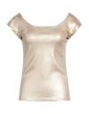 Chiara Boni La Petite Robe Woman Top Gold Size 4 Viscose, Polyamide, Elastane
