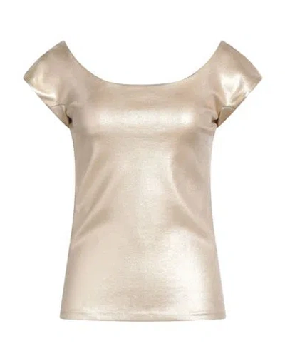 Chiara Boni La Petite Robe Woman Top Gold Size 4 Viscose, Polyamide, Elastane