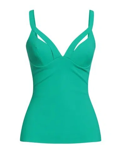 Chiara Boni La Petite Robe Woman Top Green Size 4 Polyamide, Elastane