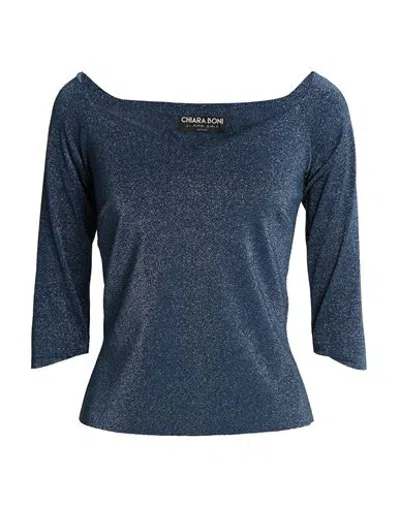 Chiara Boni La Petite Robe Woman Top Navy Size 2 Polyamide, Viscose, Elastane, Polyester In Blue
