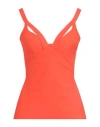 CHIARA BONI LA PETITE ROBE CHIARA BONI LA PETITE ROBE WOMAN TOP ORANGE SIZE 12 POLYAMIDE, ELASTANE