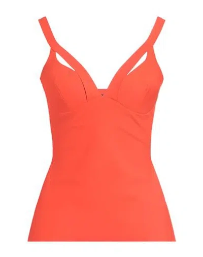 Chiara Boni La Petite Robe Woman Top Orange Size 12 Polyamide, Elastane