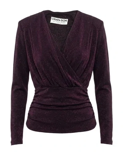 Chiara Boni La Petite Robe Woman Top Plum Size 2 Polyamide, Viscose, Elastane, Polyester In Purple