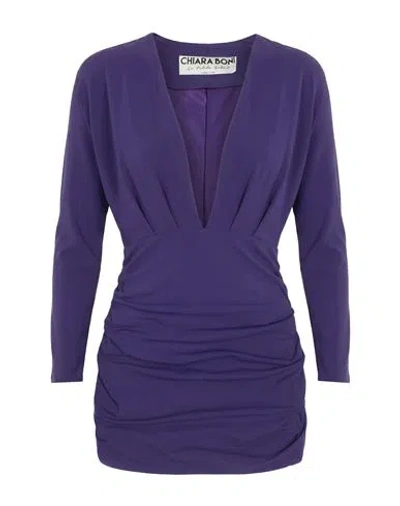 Chiara Boni La Petite Robe Woman Top Purple Size 4 Polyamide, Elastane In Blue